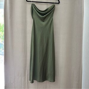 Showpo Olive Green Cowl Neck Slip Dress